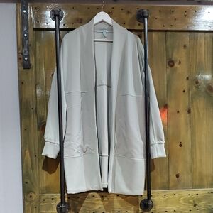 FLX Cream Knit Cape wShawl Collar Open Cardigan Leisure Loungewear Activewear